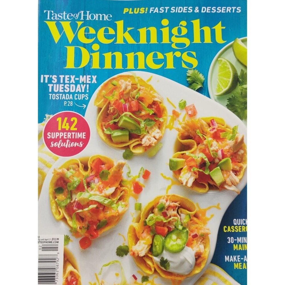 Taste of Home Weeknight Dinners Magazine NEW 142 Suppertime Recipes